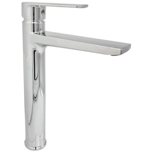 Bateria umywalkowa stojąca KAPPA Chrom nablatowa Bateria umywalkowa stojąca nablatowa w kolorze srebrnym. Eleganckie wykończenie w odcieniu srebra, idealne do nowoczesnych umywalek nablatowych. Solidna konstrukcja zapewnia trwałość, a stylowy design dodaje elegancji każdej łazience