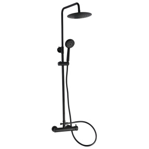Zestaw prysznicowy VIVO BlackZestaw prysznicowy z deszczownicą w kolorze czarnym. Nowoczesny design z matowym czarnym wykończeniem, obejmujący dużą deszczownicę i baterię prysznicową. Solidna konstrukcja zapewnia trwałość i elegancję, idealna do współczesnych łazienek.

