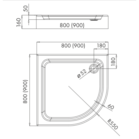 brodzik półokrągły